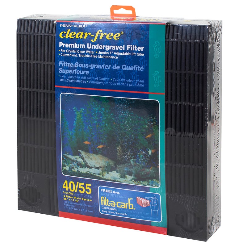 Penn Plax Penn-Plax Undergravel Aquarium Filter for 40-55 Gallon Tanks â€“ Four 11.25â€ x 11.25â€ Plates â€“ Under Gravel System for Clear, Clean Water â€“ Safe for Freshwater and Saltwater Tanks (CFU55) - Image 2