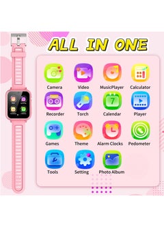Generic Kids Smart Watch, Smart Game Watch with 24 Games, HD Touch Screen, Video, Camera, Music Player, Pedometer, Flashlight, Alarm Clock,  Kids Watches for 5-12 Year Olds Boy/Girl (Pink)  - Image 2