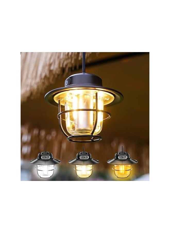 erorex Camping Lantern Hanging Rope Outdoor Type-C Rechargeable Portable Pendant Light with 4 Modes Adjustable Retro Electric Light, Suitable for Outdoor Camping, Hiking, Emergency, and Fishing  - Image 1