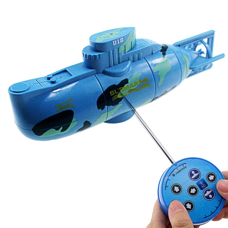 Tipmant Mini RC Submarine Toys Remote Control Boat Electric Swim Diving Fish Tank Water Tube Kids Birthday Gifts Blue - Image 2