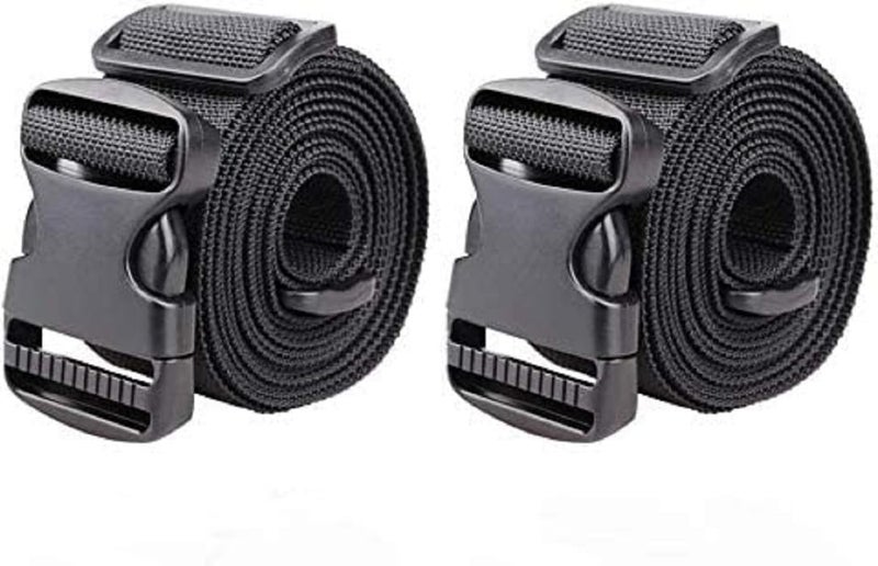 SHOPEE 9.5ft Tie Down Straps, Heavy Duty Lashing Straps up to 600lbs，Adjustable Cam Buckle Tie-Down Straps for Motorcycle, Cargo, Trucks,Trailer,Luggage- Black 2 Pack - Image 1