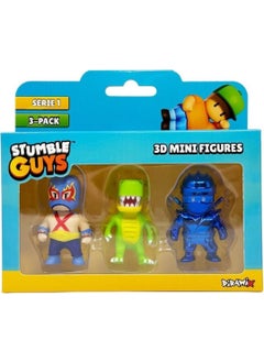 Toyfest Stumble Guys Series 1 - 3D Mini 3 Figure Set - 3 Pieces Luchador T-Rex Chrome Dynamitron - 5 cm  - Image 2