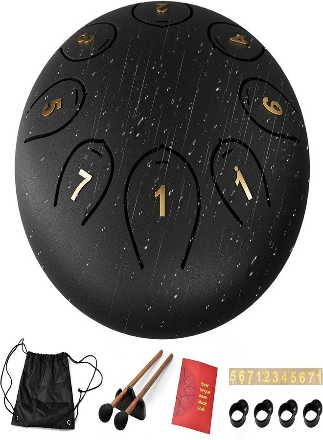 Dhyanexa Steel Tongue Drum, Steel Tongue Drum 6 Inch 8 Notes, Rain Drums for Outside C major, Hang Instrument, Handpan for Kids, Ethereal Hand Pan for Meditation Yoga Musical Education - Image 1
