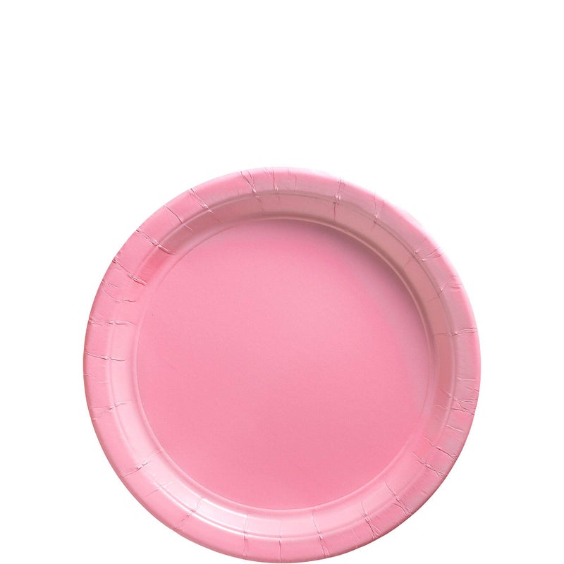 Amscan New Pink Round Paper Plates  675 50 Pc  Sturdy  EcoFriendly Party Essentials  Perfect for Celebrations  Events