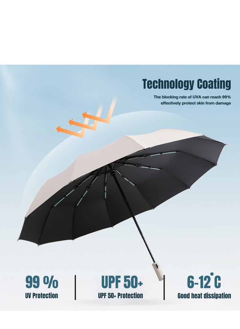 Beauenty Automatic Compact Umbrella With Windproof Function, Lightweight and Portable Sun Protection Umbrella, One-on Switch Design, Suitable for Men and Women of All Ages  - Image 2