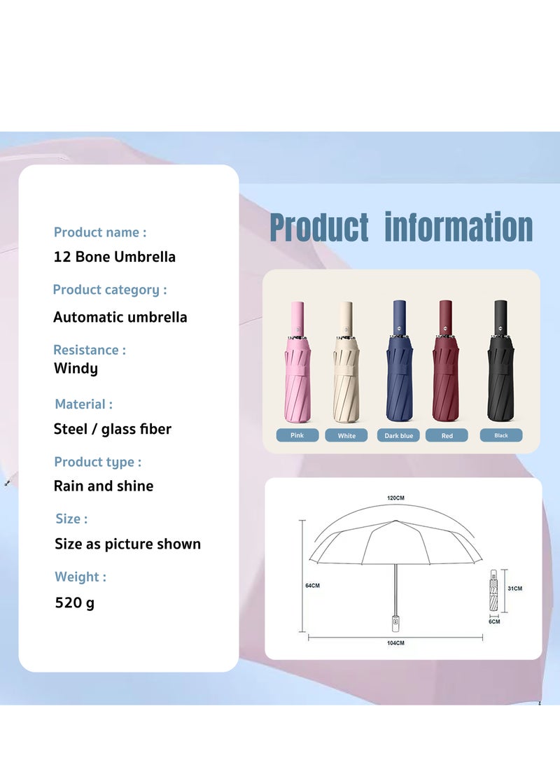 Beauenty - Automatic Compact Umbrella With Windproof Function, Lightweight and Portable Sun Protection Umbrella, One-on Switch Design, Suitable for Men and Women of All Ages - Image 1