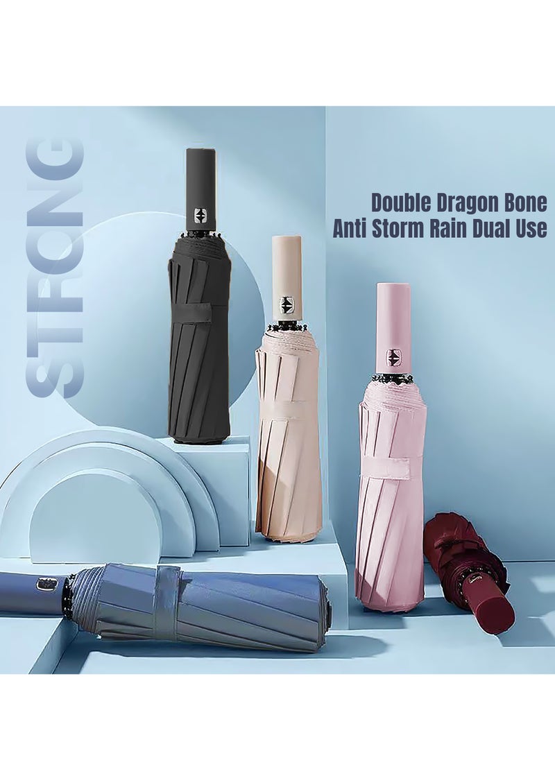 Beauenty - Automatic Compact Umbrella With Windproof Function, Lightweight and Portable Sun Protection Umbrella, One-on Switch Design, Suitable for Men and Women of All Ages - Image 1