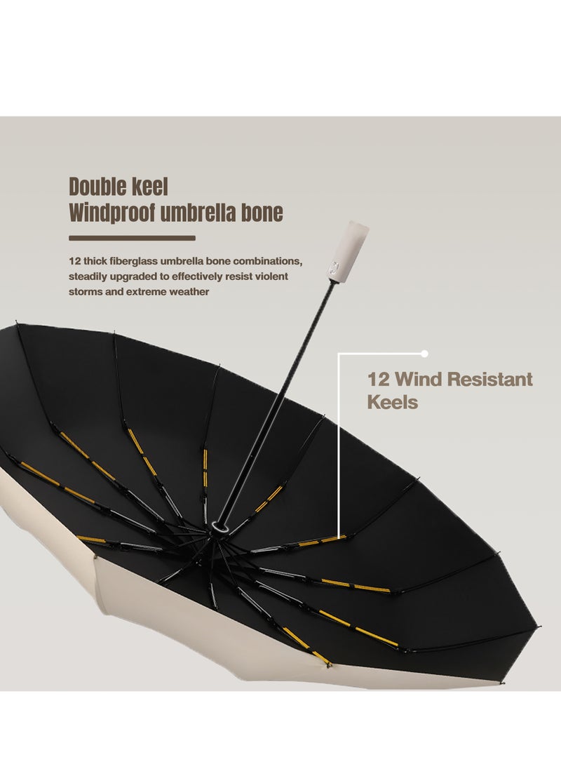 Beauenty Automatic Compact Umbrella With Windproof Function, Lightweight and Portable Sun Protection Umbrella, One-on Switch Design, Suitable for Men and Women of All Ages  - Image 3