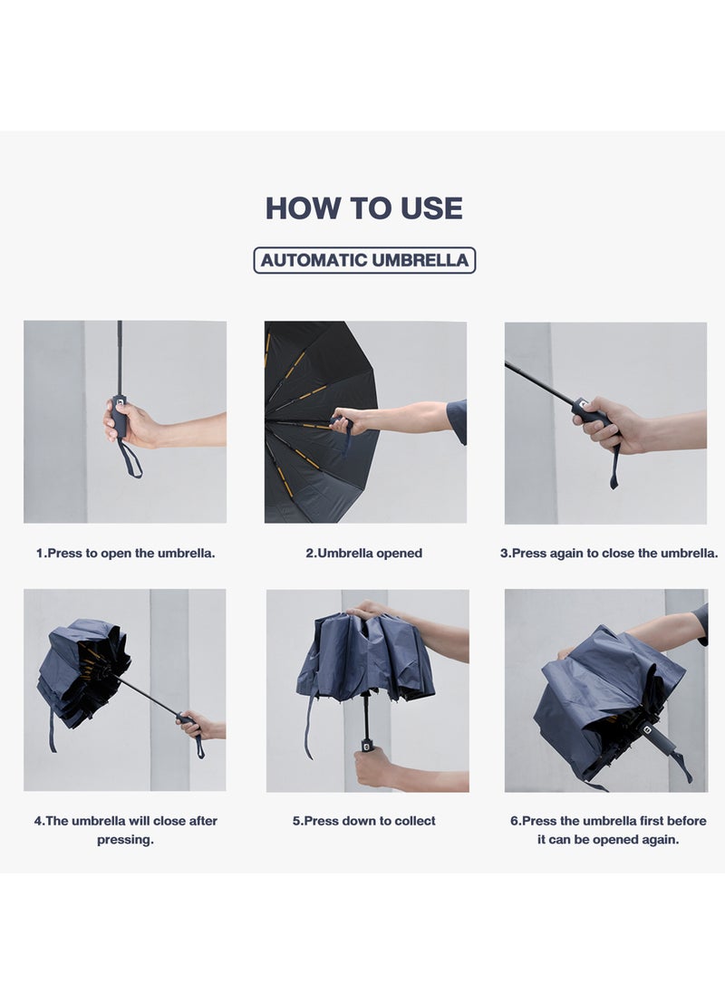 Beauenty - Automatic Compact Umbrella With Windproof Function, Lightweight and Portable Sun Protection Umbrella, One-on Switch Design, Suitable for Men and Women of All Ages - Image 1