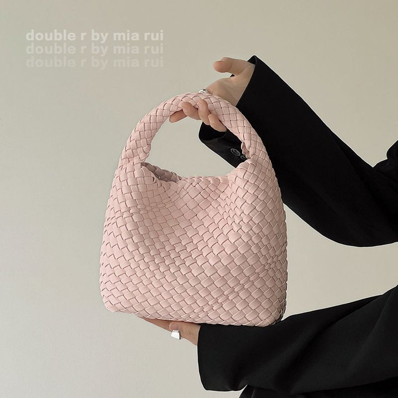 Hand-Woven Bucket Bag for Women 2024 New Genuine Leather Women''s Bag Small Tote Bag Satchel Shoulder Crossbody Bag Versatile - Image 2
