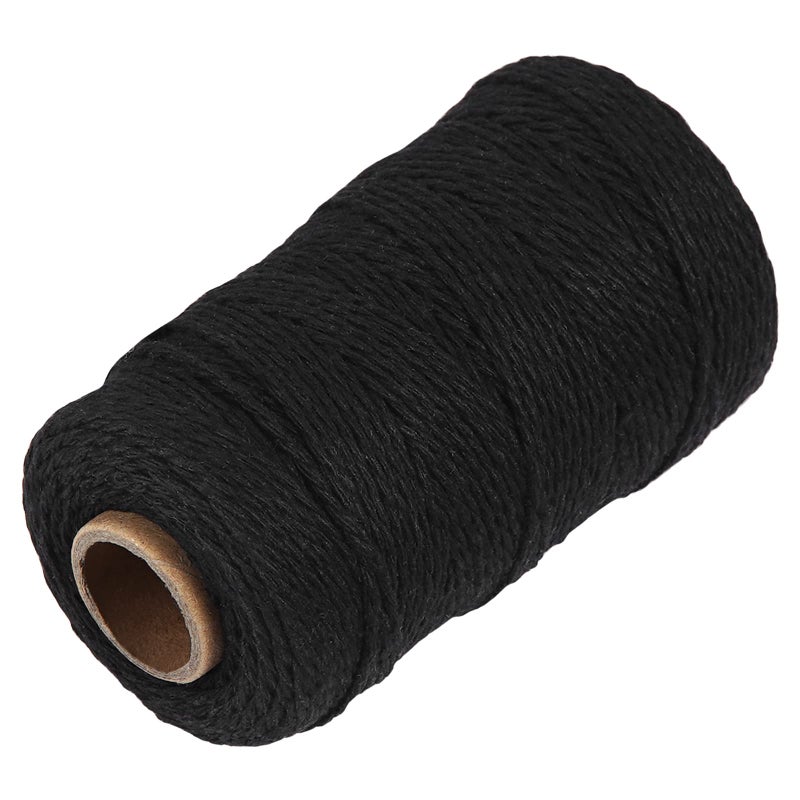 Black Natural Cotton Craft String Ohtomber 328 Feet 2MM Bakers Twine for DIY Crafts and Gift Wrapping