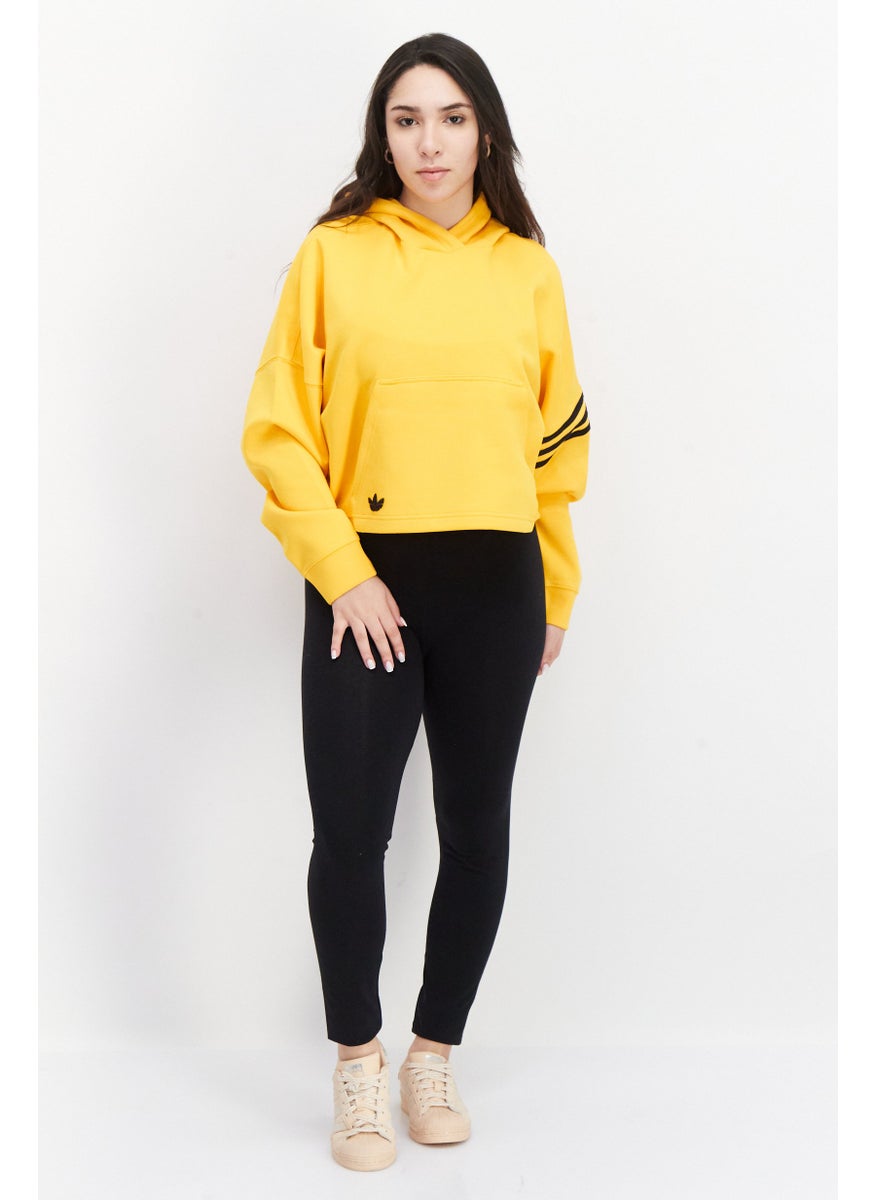 adidas Originals Women Sportswear Fit Embroidered Logo Outdoor Hoodie, Yellow  - Image 2