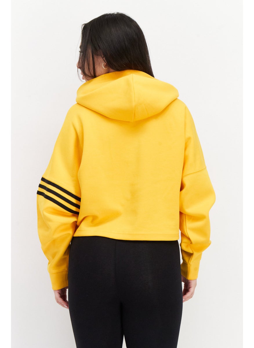 adidas Originals Women Sportswear Fit Embroidered Logo Outdoor Hoodie, Yellow  - Image 4