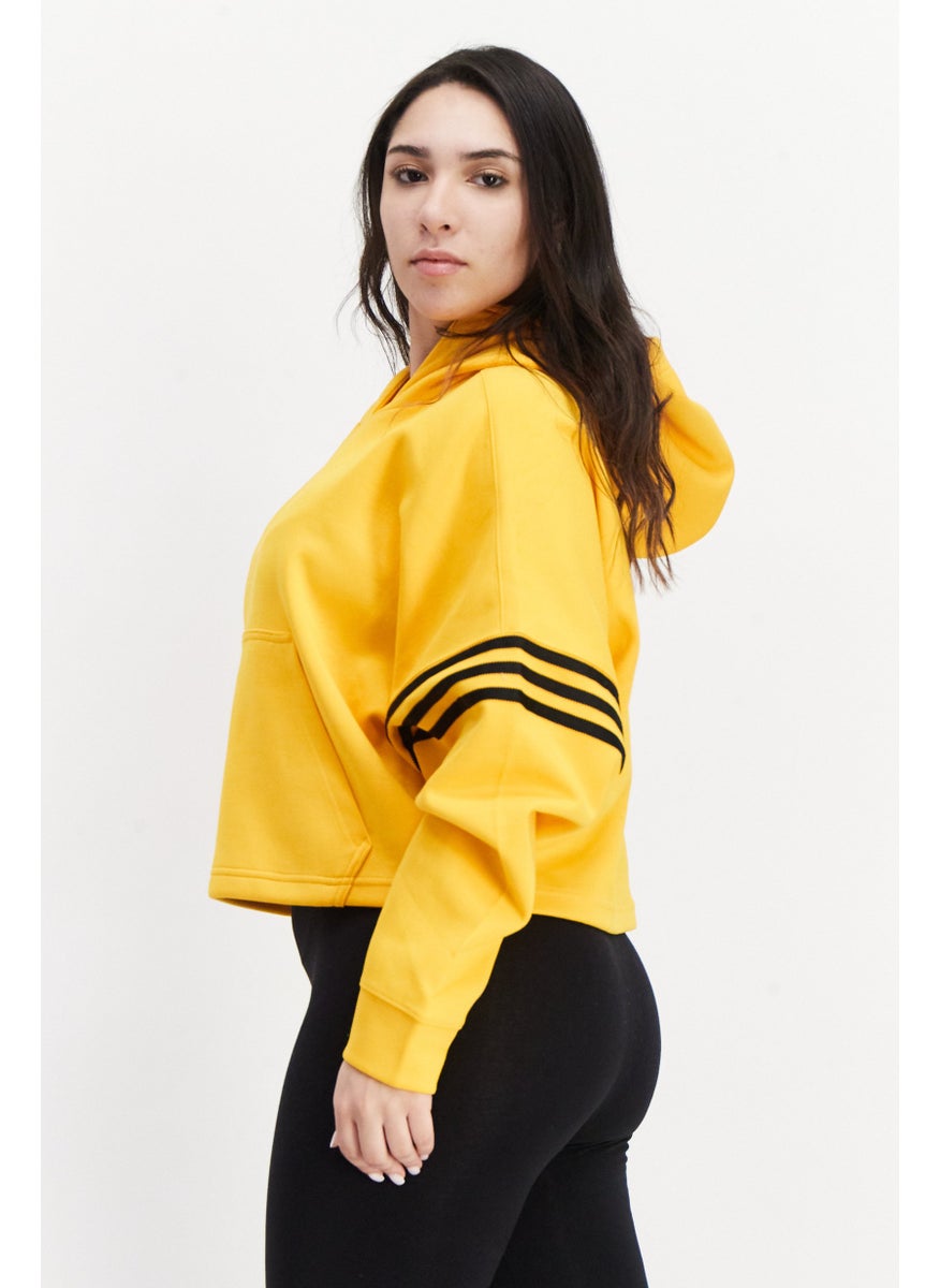 adidas Originals Women Sportswear Fit Embroidered Logo Outdoor Hoodie, Yellow  - Image 3