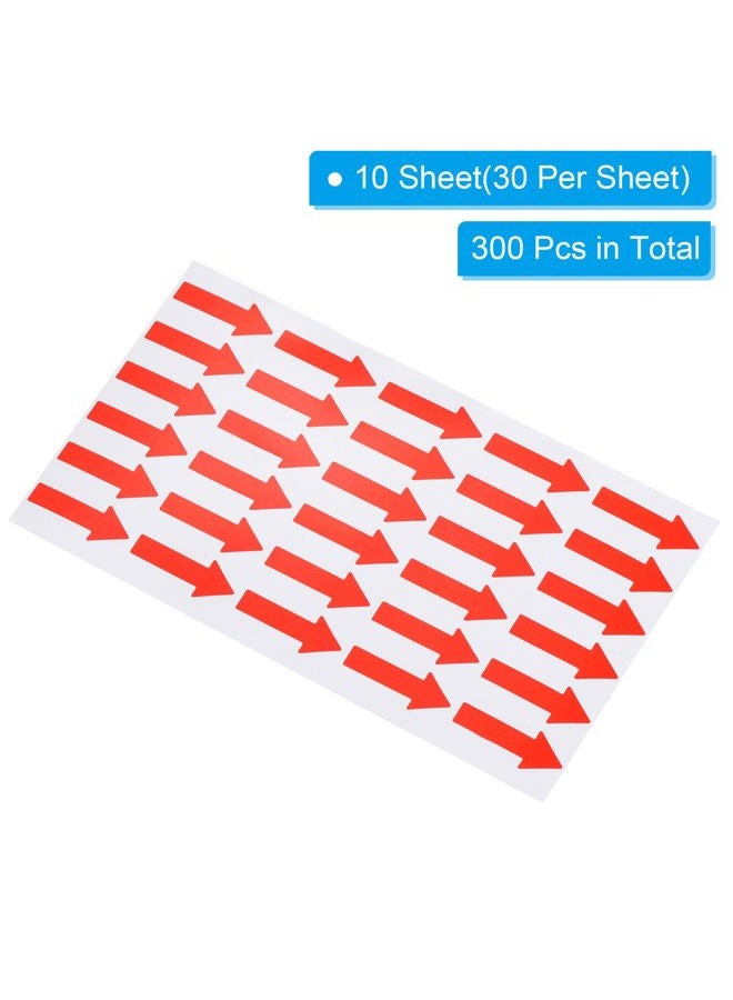 Promax Small Arrow Sticker Label 1.2x0.4, 300 Pcs Adhesive Color Coding Sign Decal for Gas Flow Direction Inspection Defect Marking, Red  - Image 3