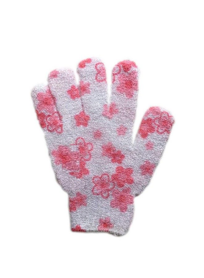 CONNECTWIDE Flower Printed Bath Body Scrubber Glove Assorted Exfoliating Shower Bath Glove Scrubber Shower Dead Skin Cell Remover Body Spa Massage Sponge Gloves Unisex 1 Pair  - Image 2