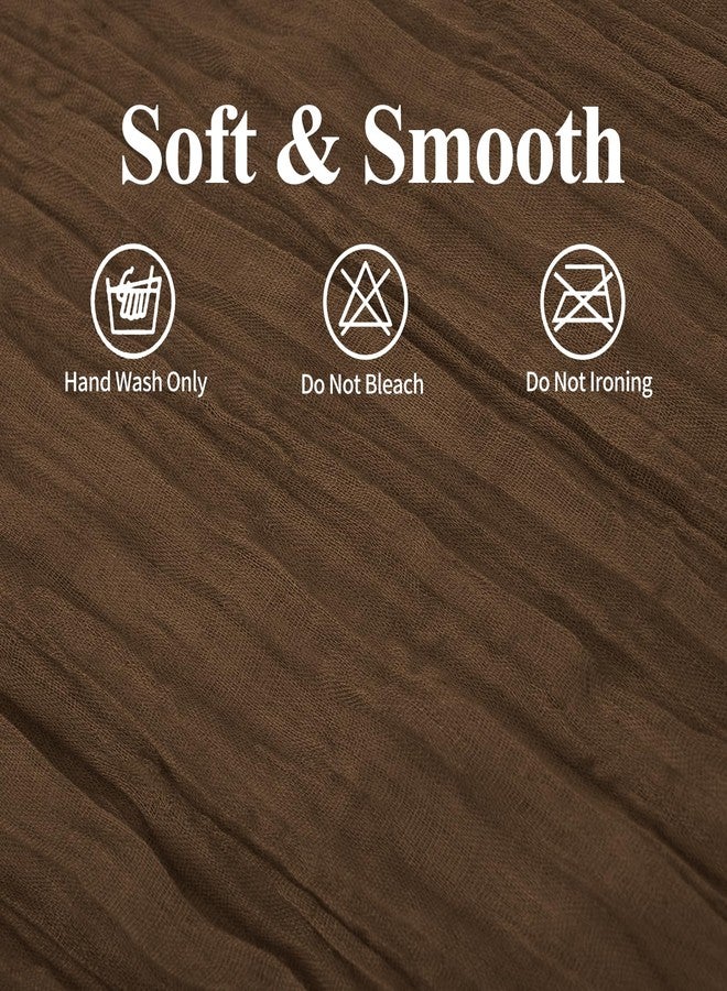 Tomeurperf 10 Pack Brown Cheesecloth Table Runner 20 x 120 Inch Rustic Gauze Boho Cheese Cloth Table Runners 10Ft for Wedding Party Bridal Shower Decoration - Image 5