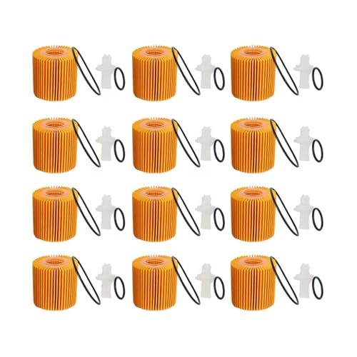 EKIONBY 04152-YZZA1 Engine Oil Filter Kit compatible for Toyota Avalon Camry RAV4 Sienna Lexus ES300h ES350 IS200t RX350 RX450h and More Replace,04152-31090 (Orange, 12PCS 04152-YZZA1) - Image 1
