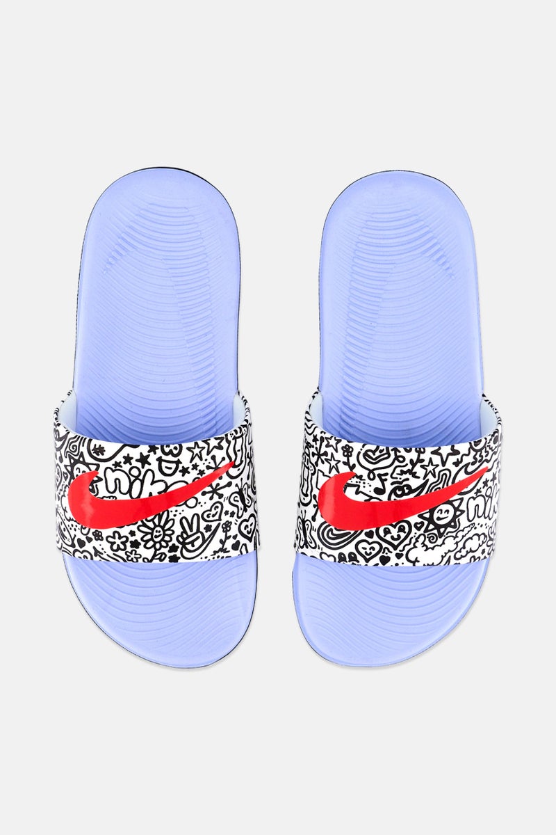 Nike Kids Girl Kawa Slip On Outdoor Slide, White  - Image 3