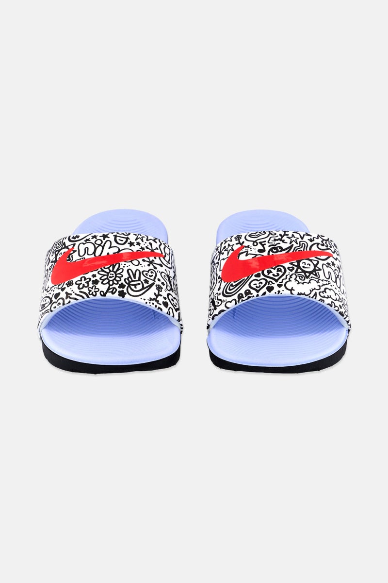 Nike Kids Girl Kawa Slip On Outdoor Slide, White  - Image 4