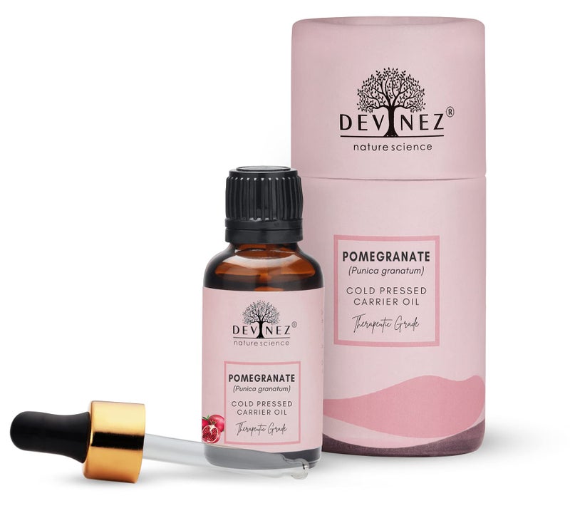 Devinez Pomegranate Seed Cold-Pressed Oil, 15ml 100% Pure, Natural & Undiluted, helps to reverse skin damage, revive skin, Revitalizes Dull & Dry Hair, Nourishes Hair, Effective Hair Tonic - Image 1