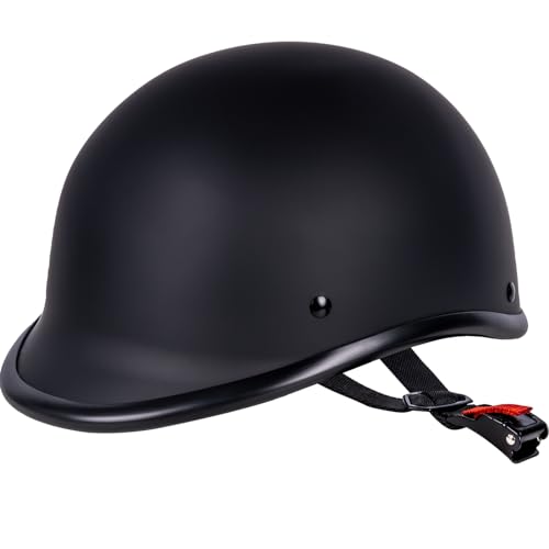 Yesmotor Vintage Motorcycle Half Helmet - Lightweight Low Profile Open-Face Half-Face Helmet – DOT Approved (Matte Black, L) - Image 3