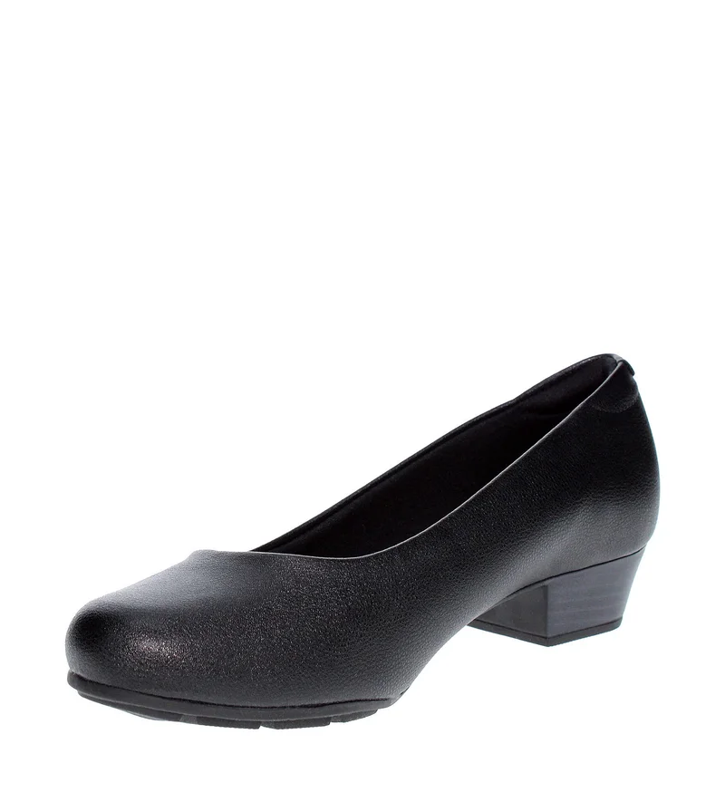MODARE MODARE Low Heel Shoes for Ladies – BLACK Shoes with Slip On | Comfortable PU Upper & TPR Sole