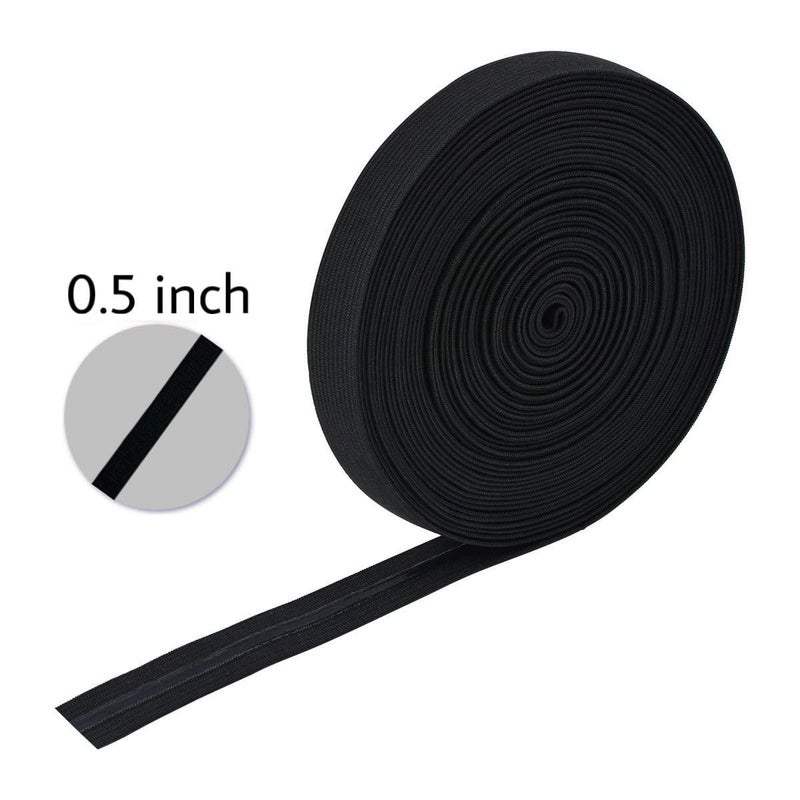 Zenith ZENITH 12 Half inch Wide Black Elastic for Tailoring Stitching and Craft Dress Black 10 meter - Image 2