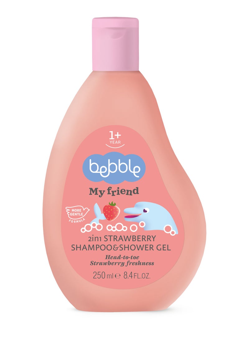 بيبل شامبو وجل استحمام 2 في 1 بالفراولة