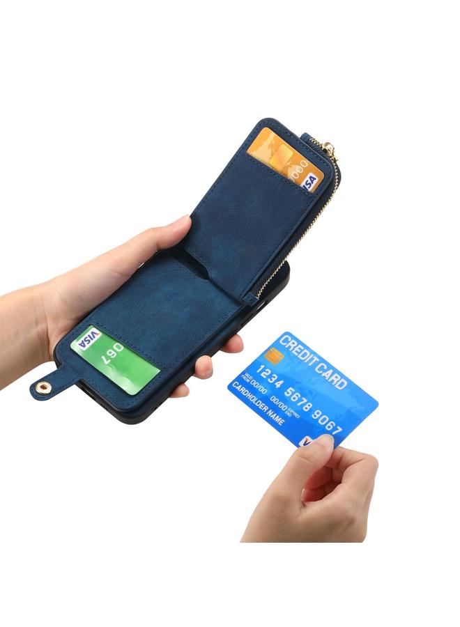 Zaboon Case For Huawei P50 Pro Cross Leather Ring Vertical Zipper Wallet Back Phone Case - Image 5