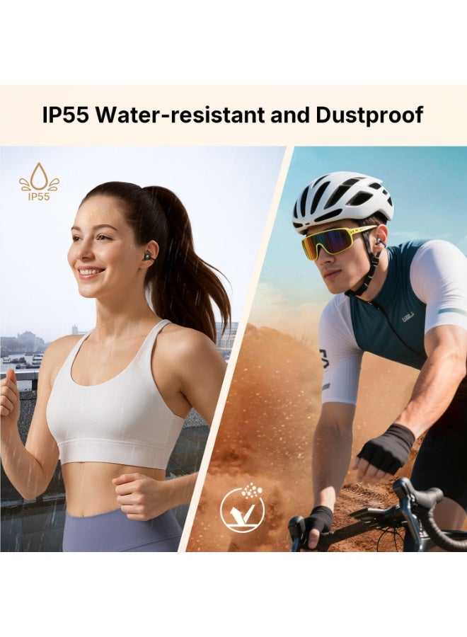 EarFun Clip Open Ear Headphones, Clip on Earphones Wireless Bluetooth 6.0 Headphones, Adaptive Comfort with Secure Fit, LDAC, 2 Mics AI ENC Call, Hi-Res Audio, 40H Playtime, IP55 - Image 4