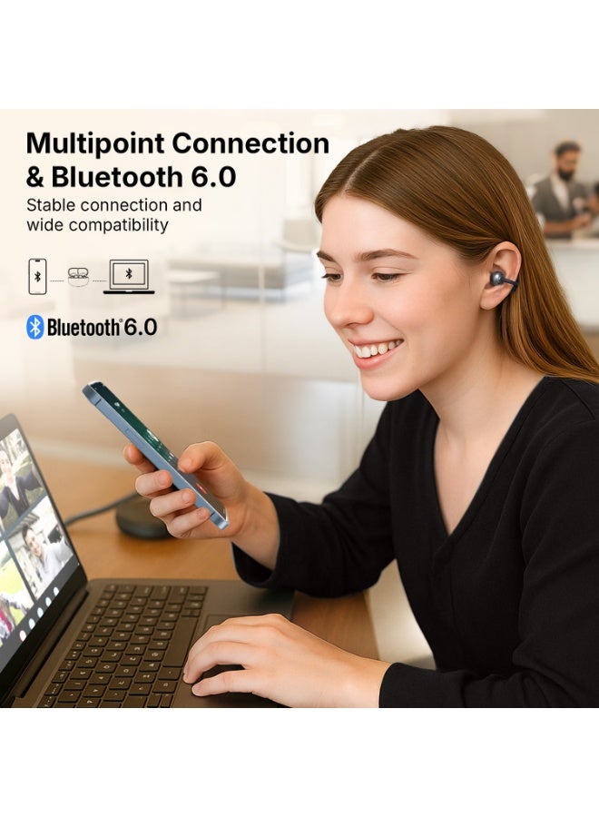 EarFun Clip Open Ear Headphones, Clip on Earphones Wireless Bluetooth 6.0 Headphones, Adaptive Comfort with Secure Fit, LDAC, 2 Mics AI ENC Call, Hi-Res Audio, 40H Playtime, IP55 - Image 5