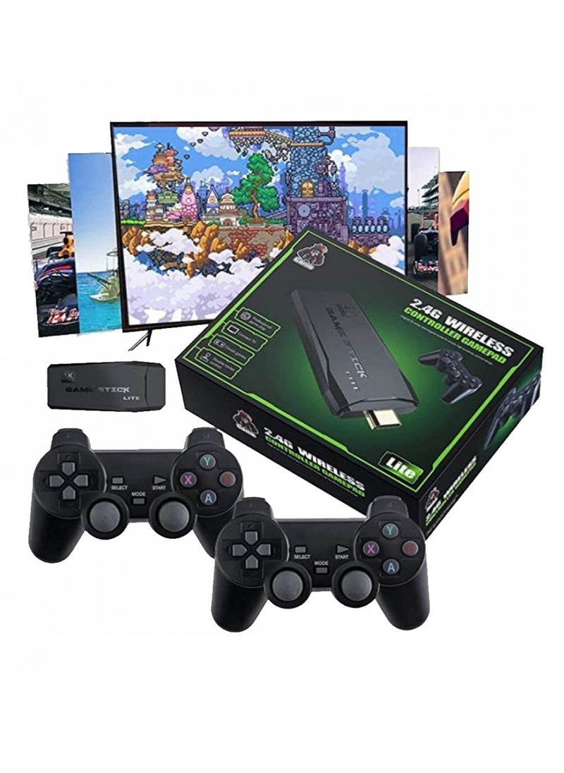 DIGI CORE - Wireless Retro Game Console Plug And Play Video Game Stick Built In 10000+ Games, 9 Classic Emulators 4K High Definition HDMI Output For Tv With Dual 2.4G Wireless Controllers With 64GB Memory Card - Image 1