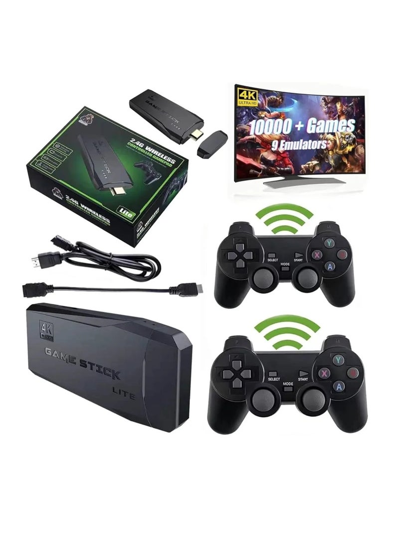 DIGI CORE - Wireless Retro Game Console Plug And Play Video Game Stick Built In 10000+ Games, 9 Classic Emulators 4K High Definition HDMI Output For Tv With Dual 2.4G Wireless Controllers With 64GB Memory Card - Image 1