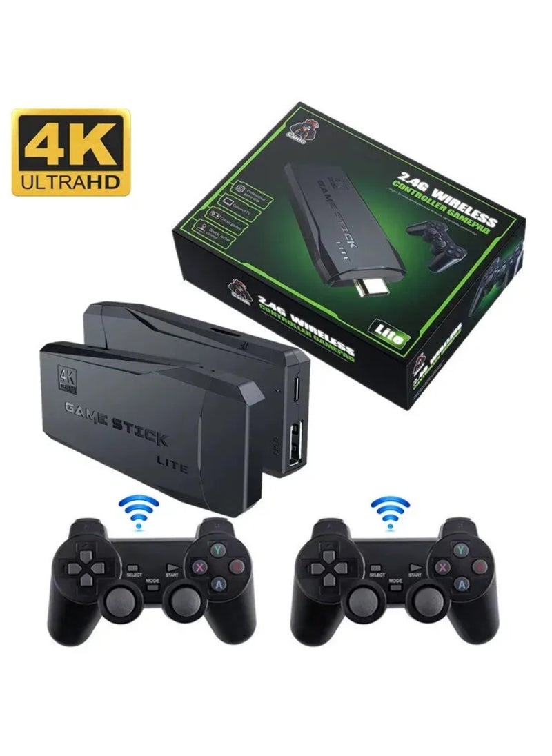 DIGI CORE - Wireless Retro Game Console Plug And Play Video Game Stick Built In 10000+ Games, 9 Classic Emulators 4K High Definition HDMI Output For Tv With Dual 2.4G Wireless Controllers With 64GB Memory Card - Image 1
