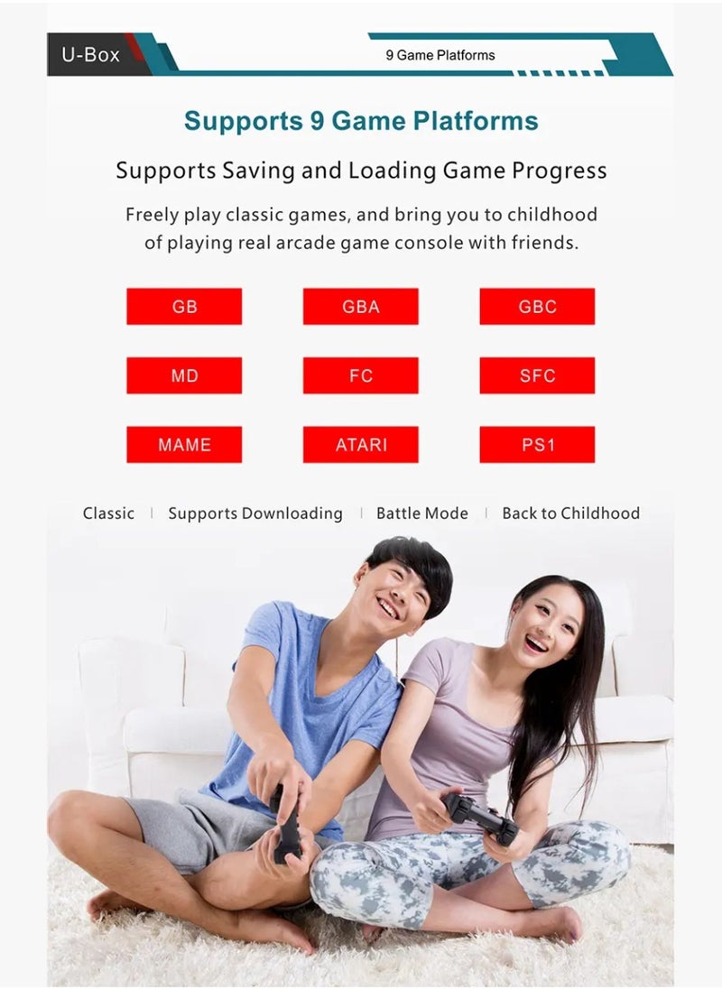 DIGI CORE - Wireless Retro Game Console Plug And Play Video Game Stick Built In 10000+ Games, 9 Classic Emulators 4K High Definition HDMI Output For Tv With Dual 2.4G Wireless Controllers With 64GB Memory Card - Image 1