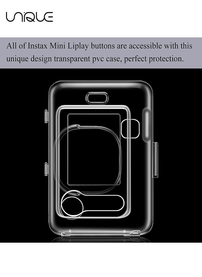 Unique For Fujifilm Instax Mini Liplay Instant Film Camera, Crystal Hard PC Cover for Fujifilm Instax Mini Liplay with Removable Rainbow Shoulder Strap  - Image 3