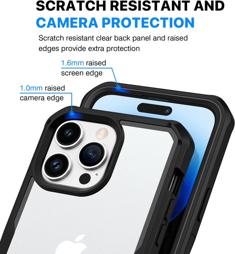 CENHUFO Compatible with iPhone 14 Pro Max Case Built-in Glass Screen Protector with Camera Lens Protector, 360 Full Body Heavy Duty Protective Phone Case for iPhone 14 Pro Max case Shockproof -Black Global flexible assemble picks - Image 5