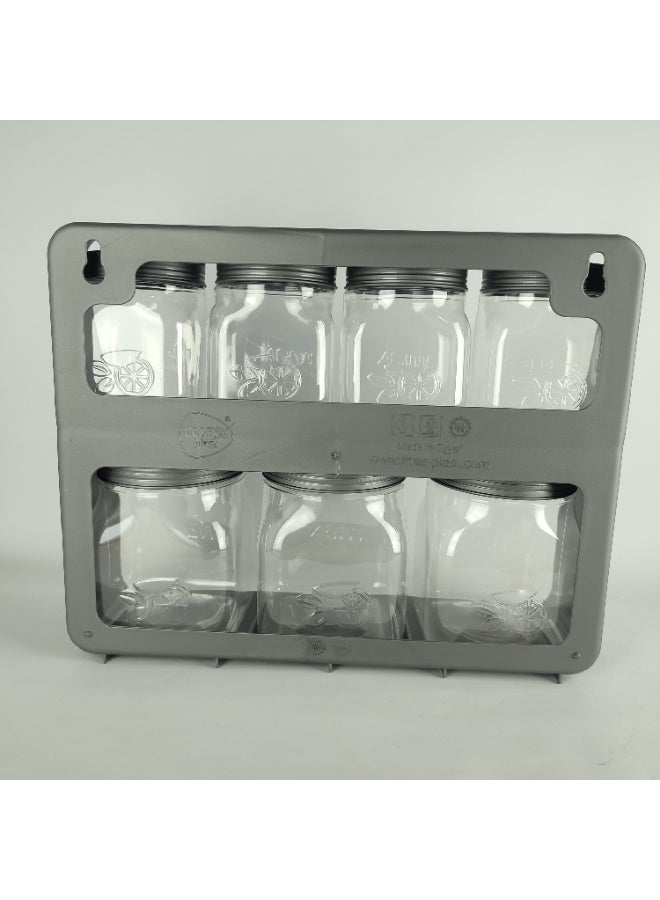 ماكس بلاست طقم برطمانات بلاستيك للتخزين - 7 قطع مع حامل - Image 5