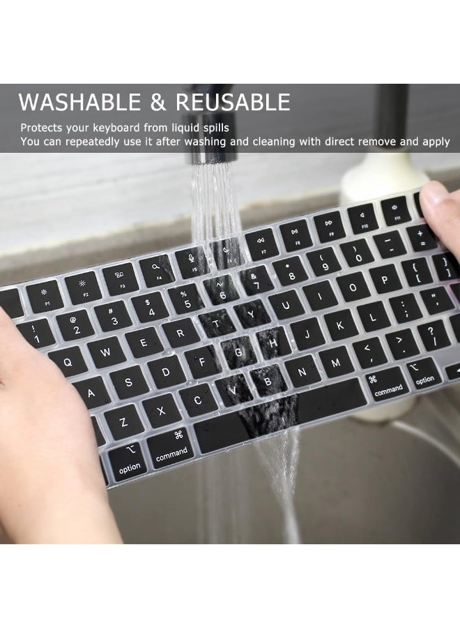 غطاء حماية لوحة المفاتيح لأجهزة MacBook Air و Pro/Max موديلات 2021-2024 المزودة بشريحة M3 و M2 و M1، بمقاسات 15.3 بوصة، 13.6 بوصة، 14.2 بوصة، و 16.2 بوصة. موديلات A3114، A3113، A2941، A2681، A2992، A2991، A2918، A2779، A2442. ملحقات حماية لوحة المفاتيح بتصميم أمريكي. - Image 2