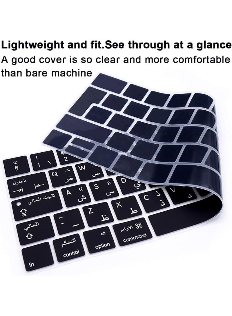 Arabic Language Keyboard Cover Skin for 2024-2021 MacBook Air & Pro/Max with M3 M2 M1 Chip 15.3" 13.6" 14.2" 16.2" inches A3114 A3113 A2941 A2681 A2992 A2991 A2918 A2779 A2442 US Layout Protector Accessories - Image 5