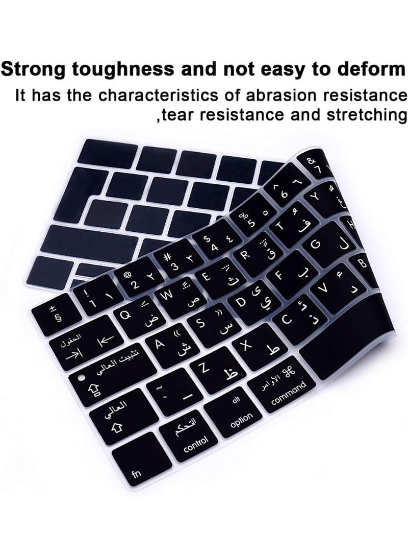 Arabic Language Keyboard Cover Skin for 2024-2021 MacBook Air & Pro/Max with M3 M2 M1 Chip 15.3" 13.6" 14.2" 16.2" inches A3114 A3113 A2941 A2681 A2992 A2991 A2918 A2779 A2442 US Layout Protector Accessories - Image 4