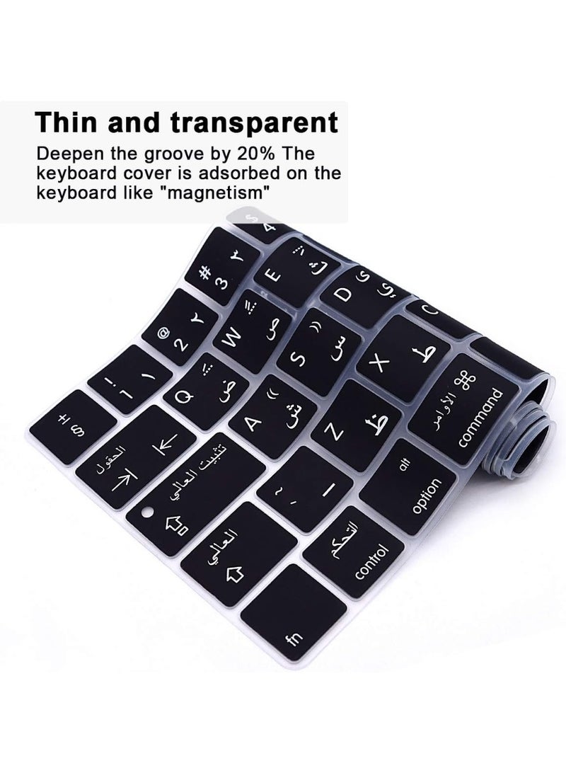 Arabic Language Keyboard Cover Skin for 2024-2021 MacBook Air & Pro/Max with M3 M2 M1 Chip 15.3" 13.6" 14.2" 16.2" inches A3114 A3113 A2941 A2681 A2992 A2991 A2918 A2779 A2442 US Layout Protector Accessories - Image 3