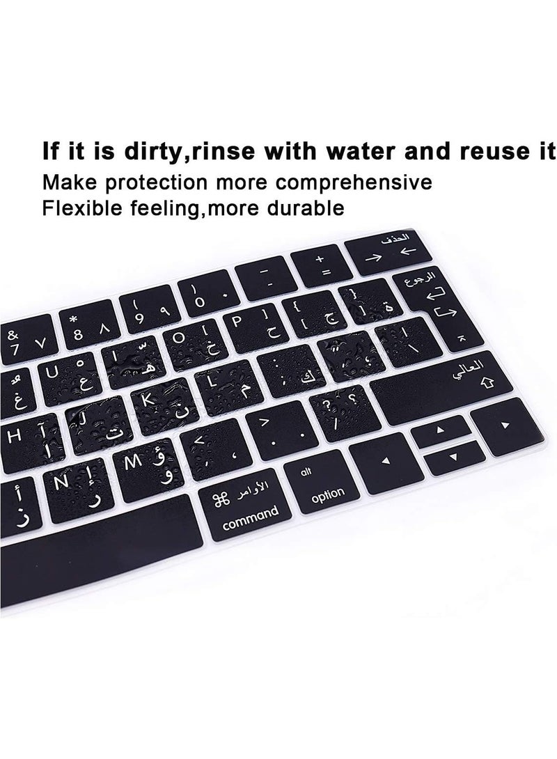 Arabic Language Keyboard Cover Skin for 2024-2021 MacBook Air & Pro/Max with M3 M2 M1 Chip 15.3" 13.6" 14.2" 16.2" inches A3114 A3113 A2941 A2681 A2992 A2991 A2918 A2779 A2442 US Layout Protector Accessories - Image 2