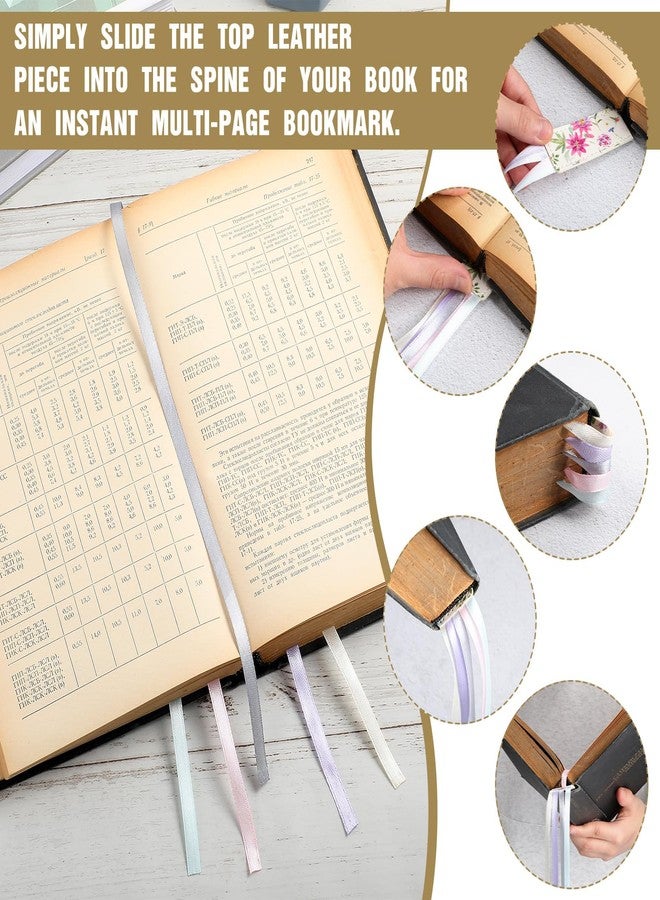 Dinifee 10 Pieces Bible Ribbon Bookmark Bulk Multi Ribbon Page Markers Christian Artificial Leather Book Markers with 5 Colorful Ribbons Easter Basket Filler Gift for Book Study Lovers Gift - Image 4