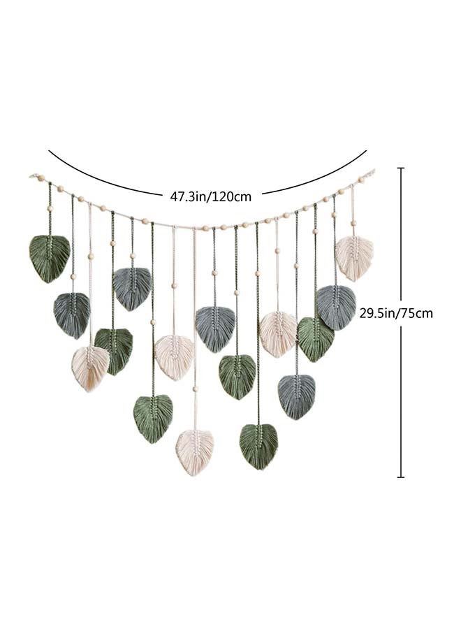 Antikiano Macrame feather Wall Hanging Boho Leaves Macrame Tapestry Wall Decor Handmade 120x75 cm - Image 2