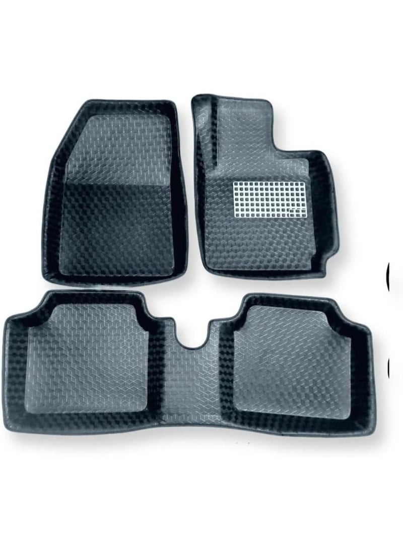 4.5D Car Floor Mats – Black Foot Mat Set for Citroën C3