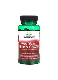 SWANSON Red Yeast Rice & CoQ10 with Milk Thistle and Alpha Lipoic Acid, 60 Veggie Capsules 