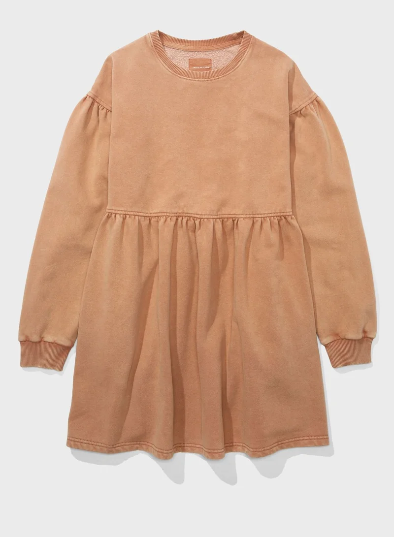 American Eagle Tiered Cuffed Sleeve Dress