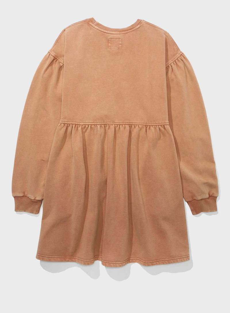 American Eagle Tiered Cuffed Sleeve Dress